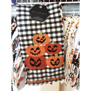 Halloween Pumpkin Kitchen Embroidered Towel Set of 2 by Max Studio